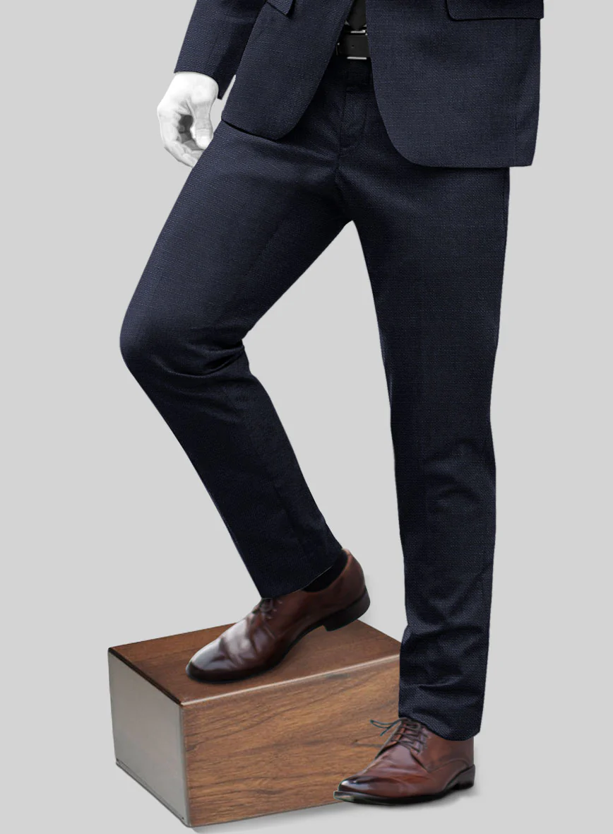Napolean Bob Weave Blue Wool Pants - Image 2