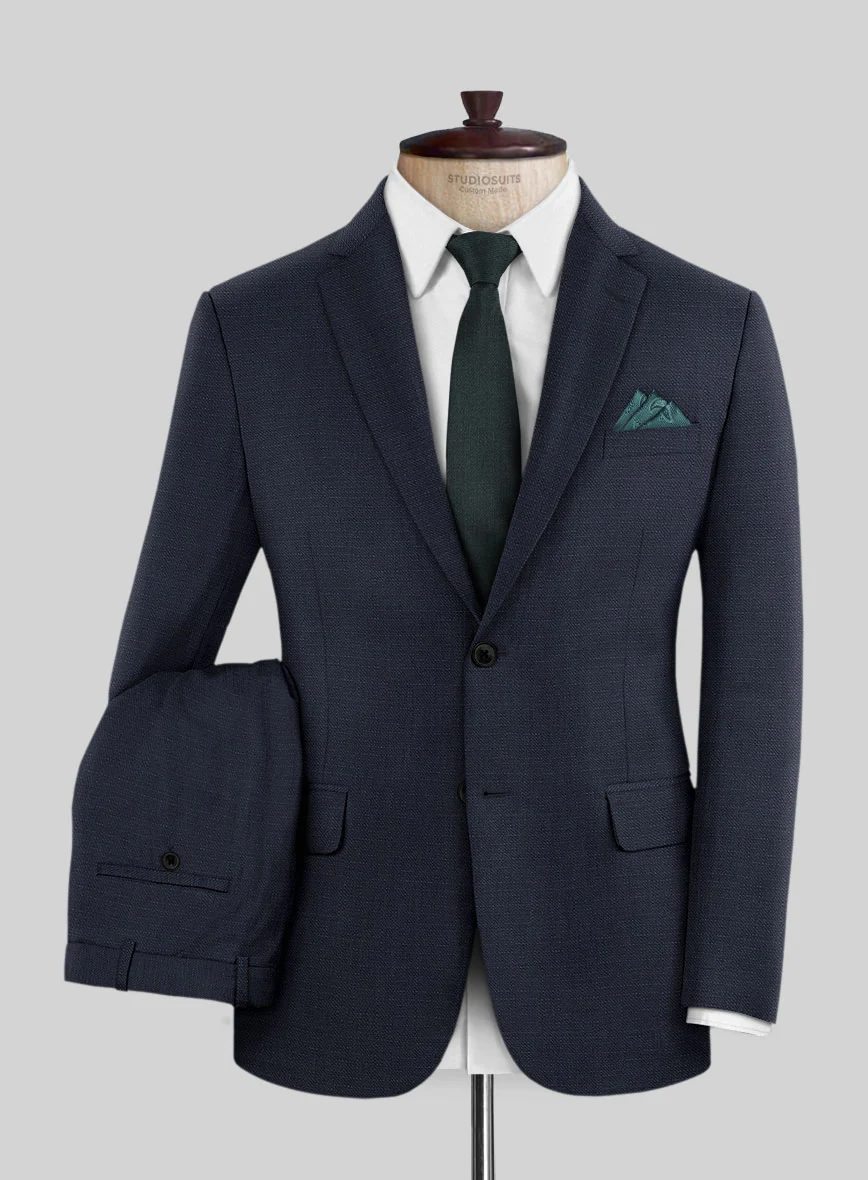 Napolean Bob Weave Blue Wool Suit - Image 2