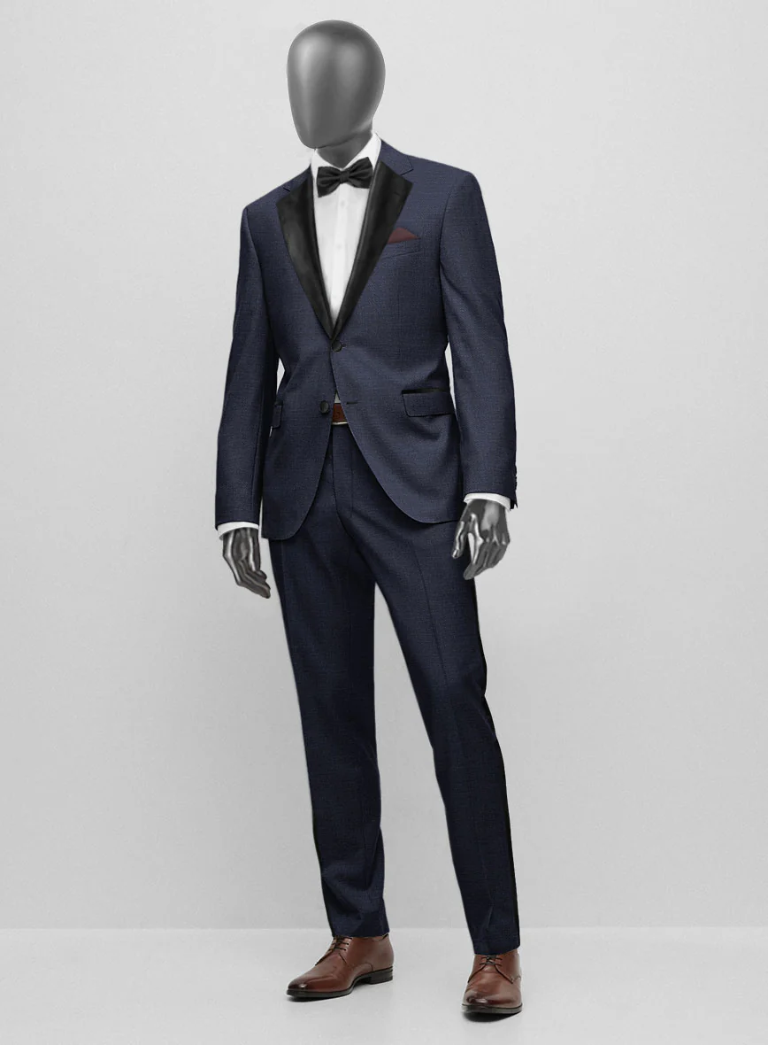 Napolean Bob Weave Blue Wool Tuxedo Suit - Image 2