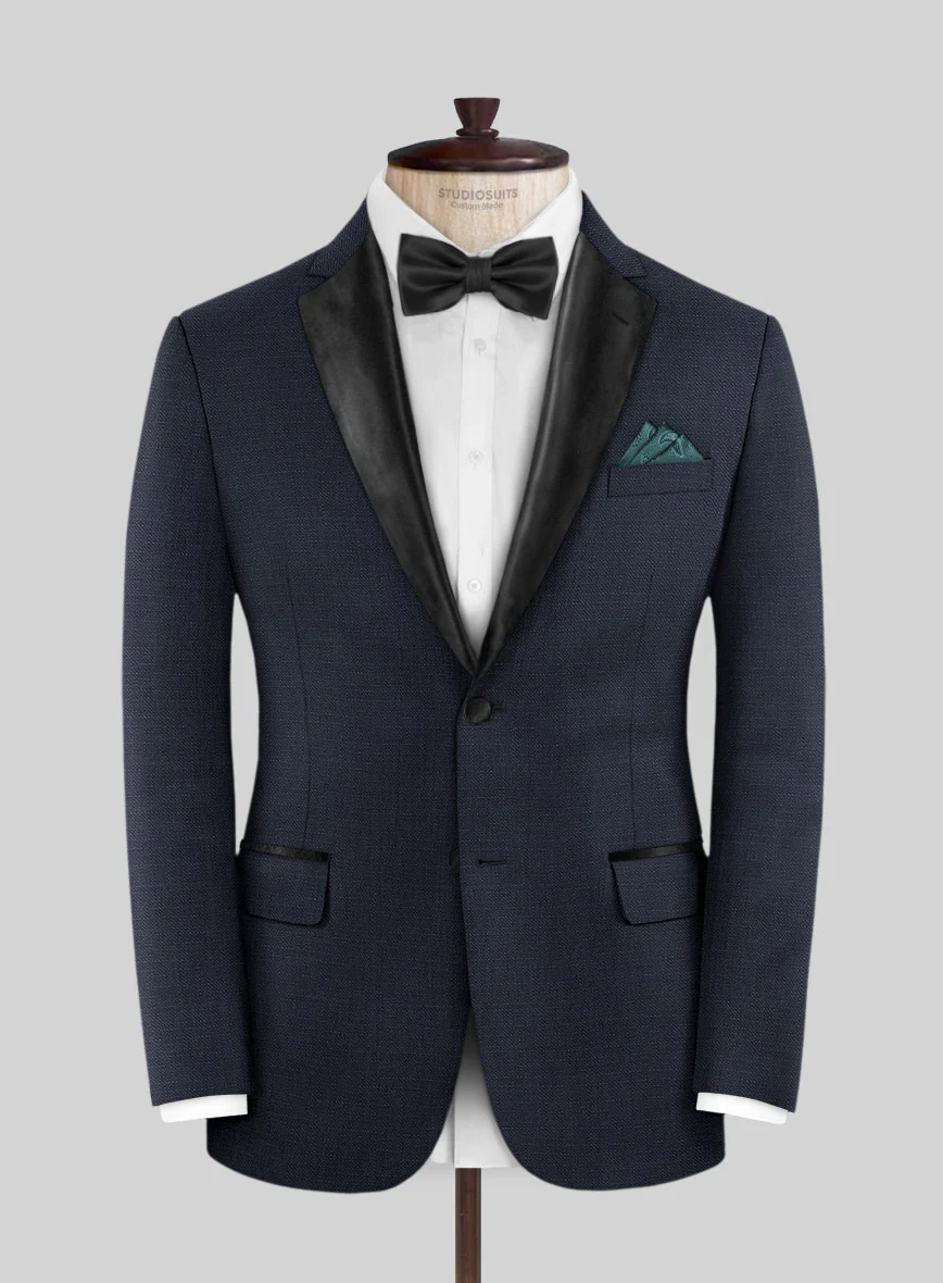 Napolean Bob Weave Blue Wool Tuxedo Suit - Image 3
