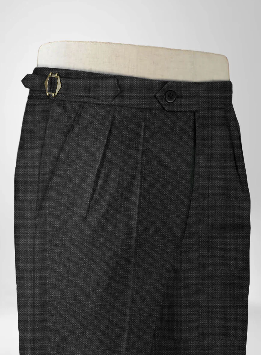 Napolean Bob Weave Charcoal Wool Highland Trousers - Image 4