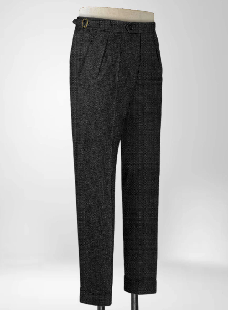 Napolean Bob Weave Charcoal Wool Highland Trousers - Image 5
