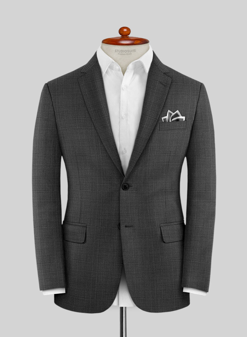 Napolean Bob Weave Charcoal Wool Suit - Image 3