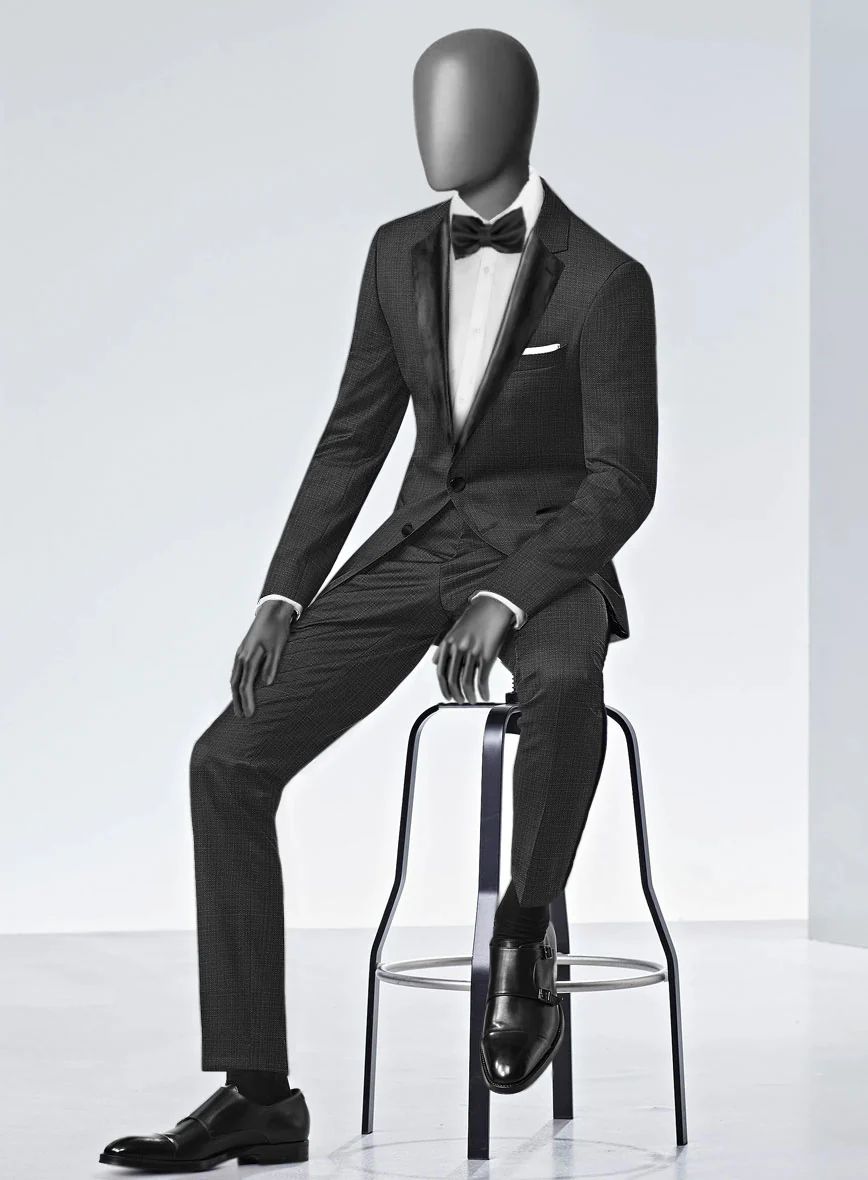 Napolean Bob Weave Gray Wool Tuxedo Suit - Image 2