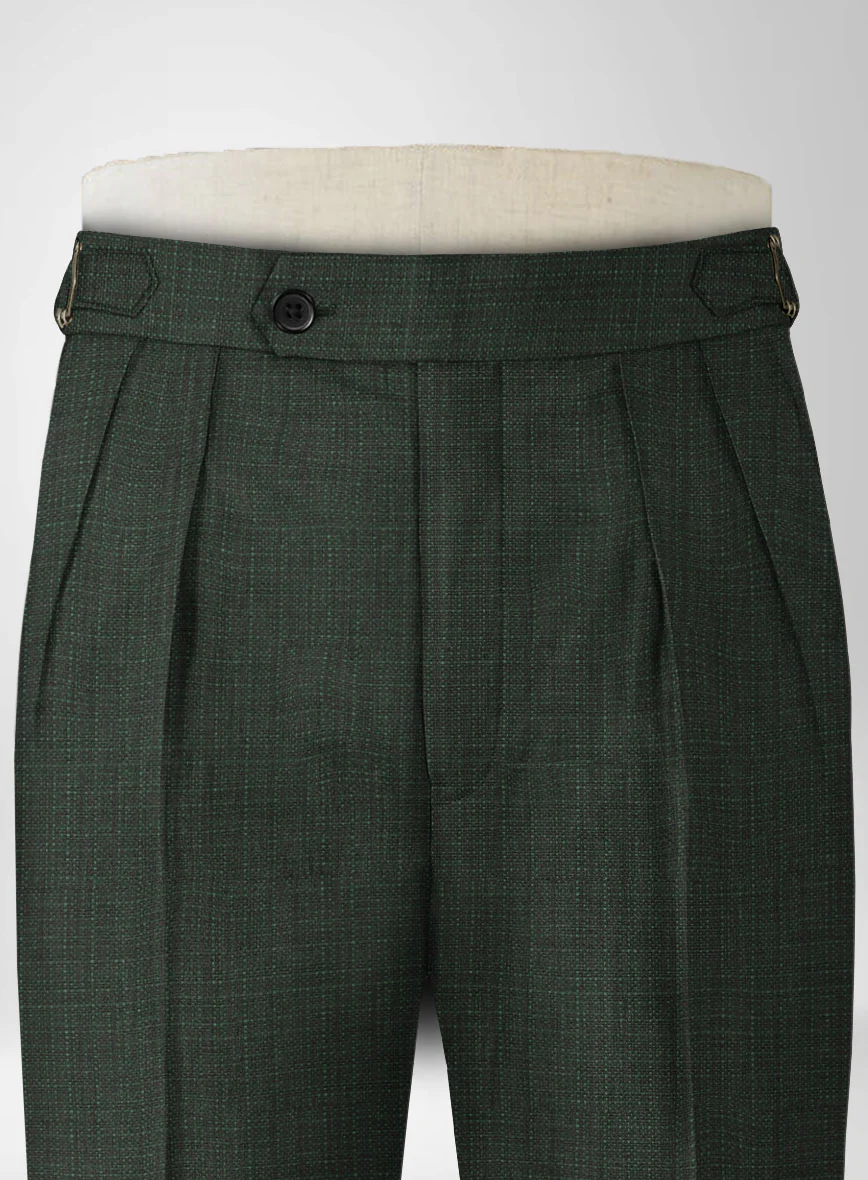 Napolean Bob Weave Green Wool Highland Trousers - Image 2