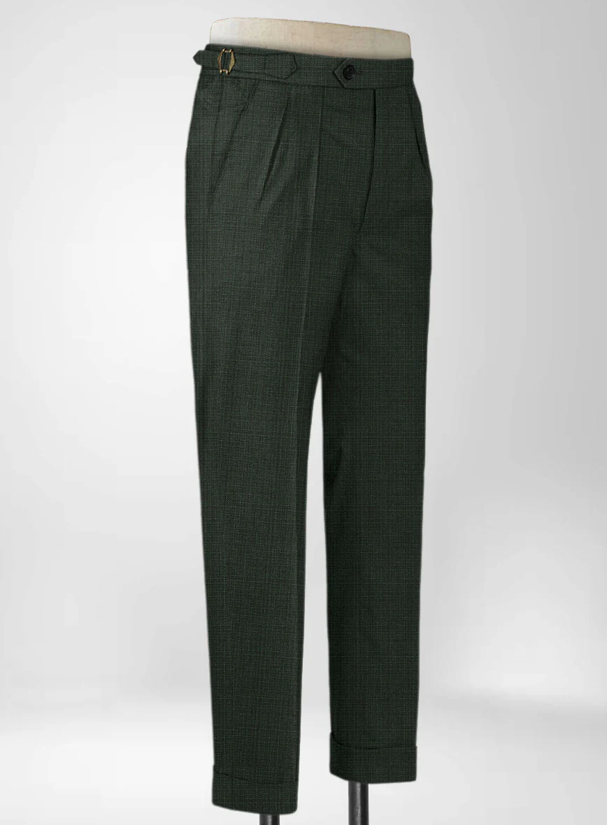 Napolean Bob Weave Green Wool Highland Trousers - Image 4