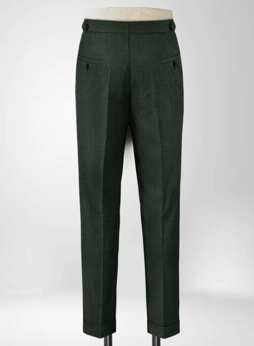 Napolean Bob Weave Green Wool Highland Trousers - Image 5