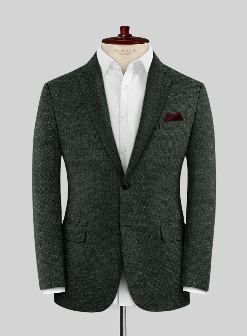 Napolean Bob Weave Green Wool Suit - Image 3