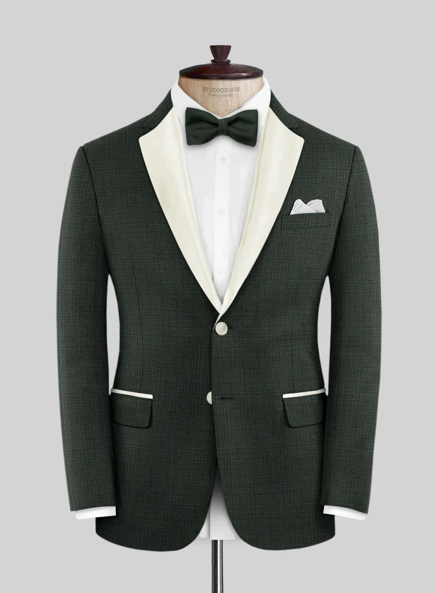 Napolean Bob Weave Green Wool Tuxedo Suit - Image 2