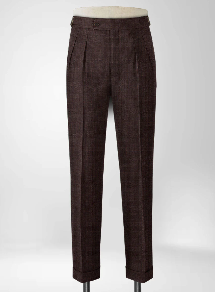 Napolean Bob Weave Rust Wool Highland Trousers