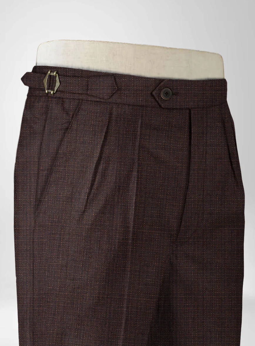 Napolean Bob Weave Rust Wool Highland Trousers - Image 3