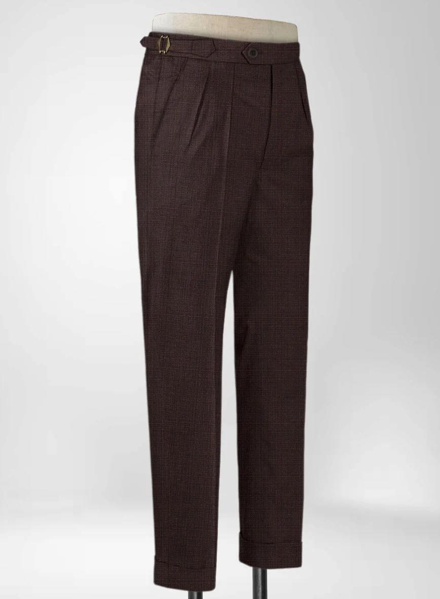 Napolean Bob Weave Rust Wool Highland Trousers - Image 4