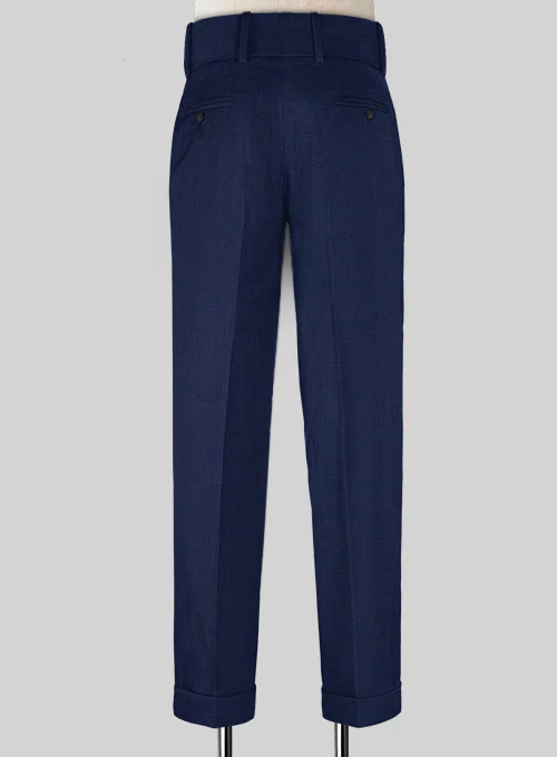 Napolean Bottle Blue Double Gurkha Wool Trousers - Image 3