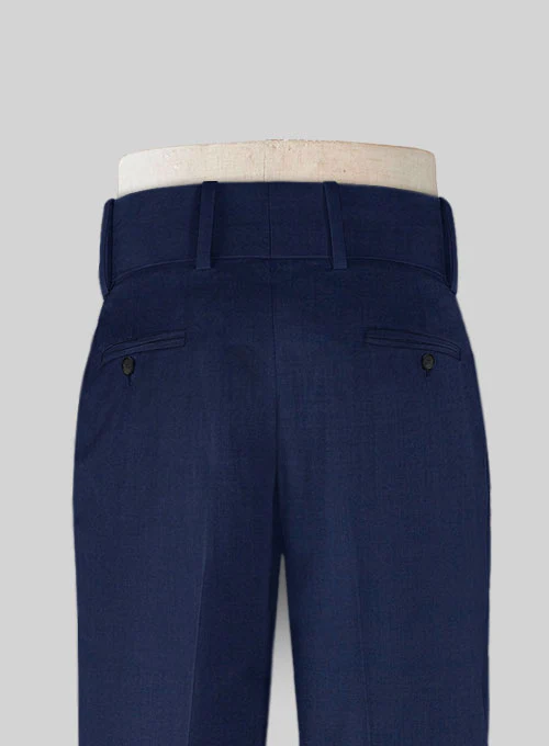 Napolean Bottle Blue Double Gurkha Wool Trousers - Image 6