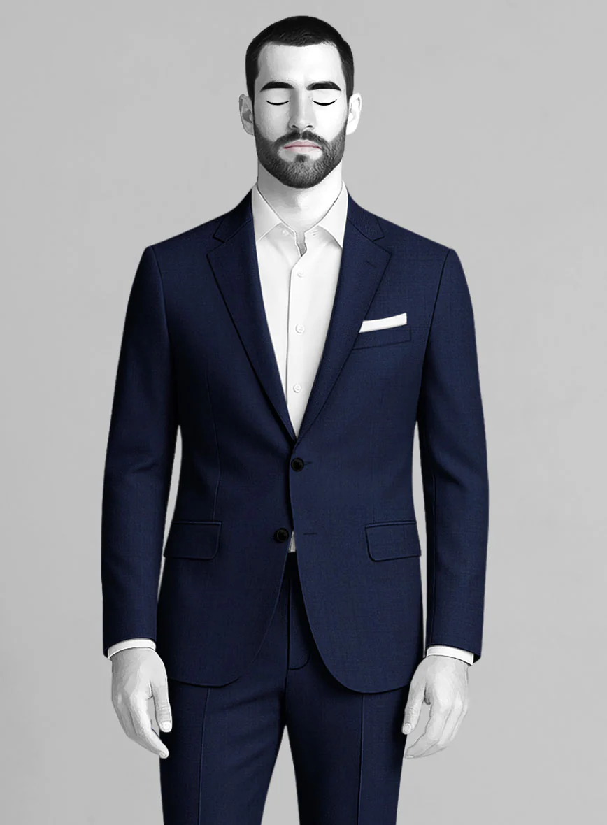 Napolean Bottle Blue Wool Suit - Image 3