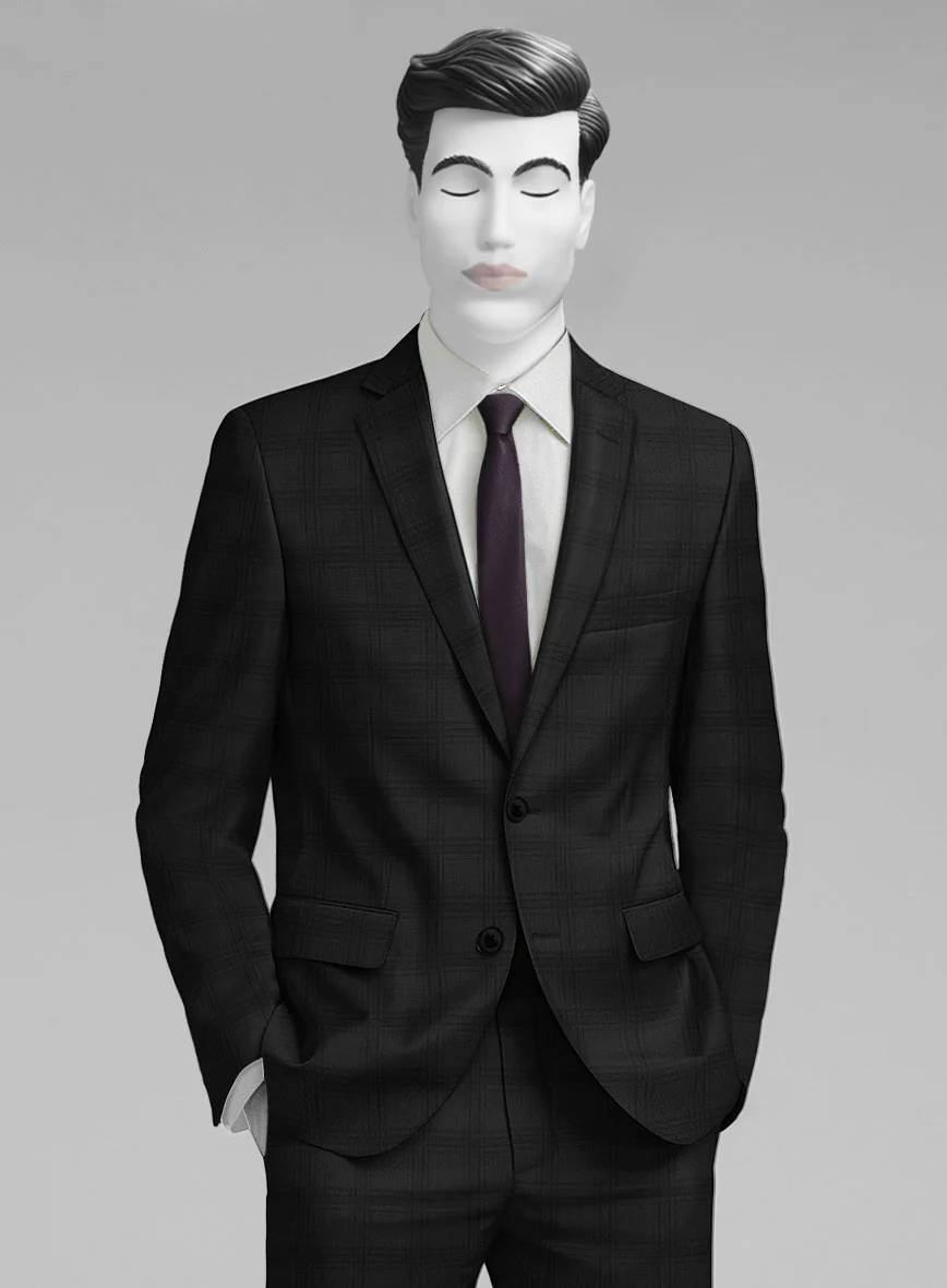 Napolean Brook Overcheck Black Wool Jacket - Image 2