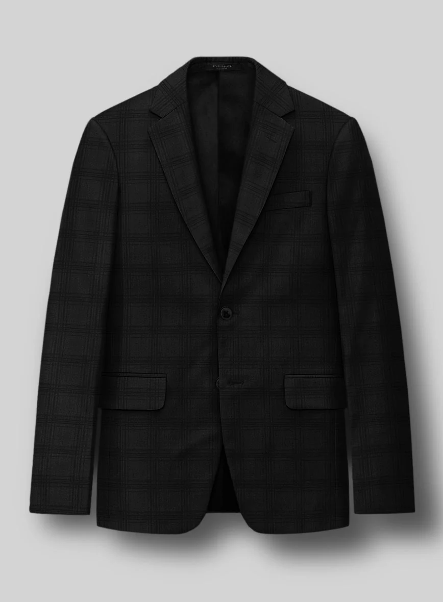 Napolean Brook Overcheck Black Wool Suit - Image 4