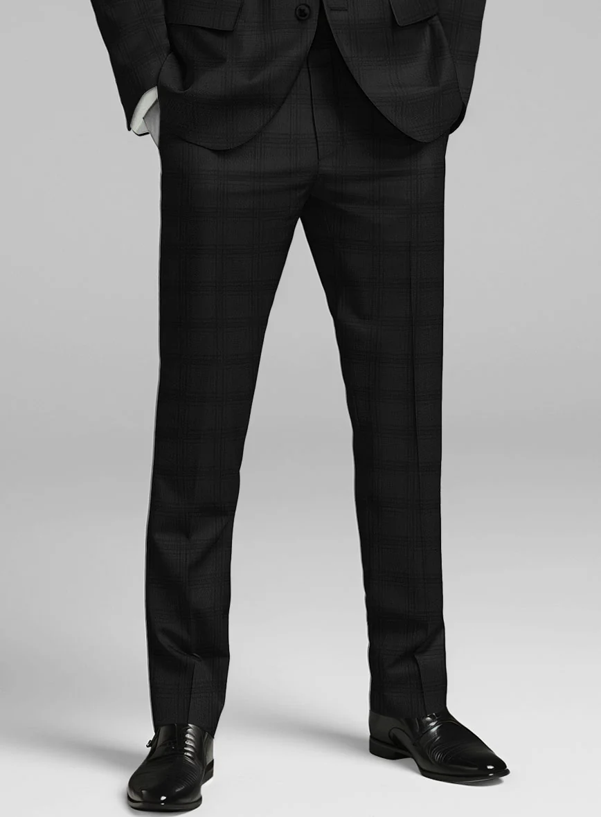 Napolean Brook Overcheck Black Wool Suit - Image 5