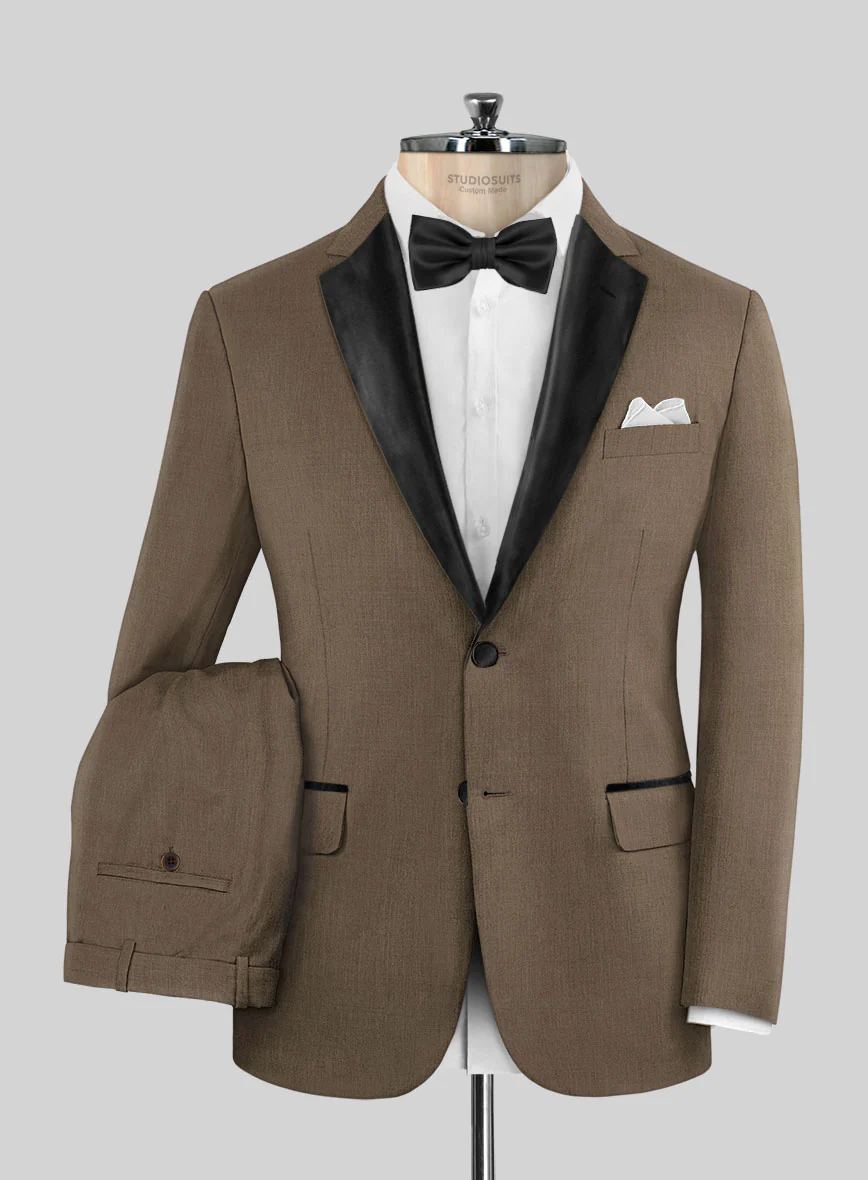 Napolean Brown Wool Tuxedo Suit - Image 2