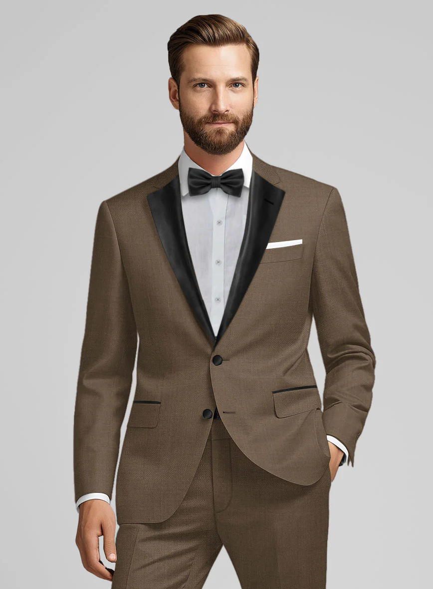 Napolean Brown Wool Tuxedo Suit - Image 3