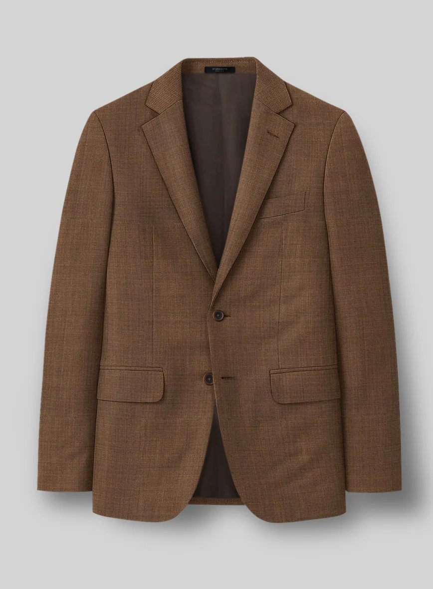 Napolean Caffaro Sharkskin Brown Wool Suit - Image 2