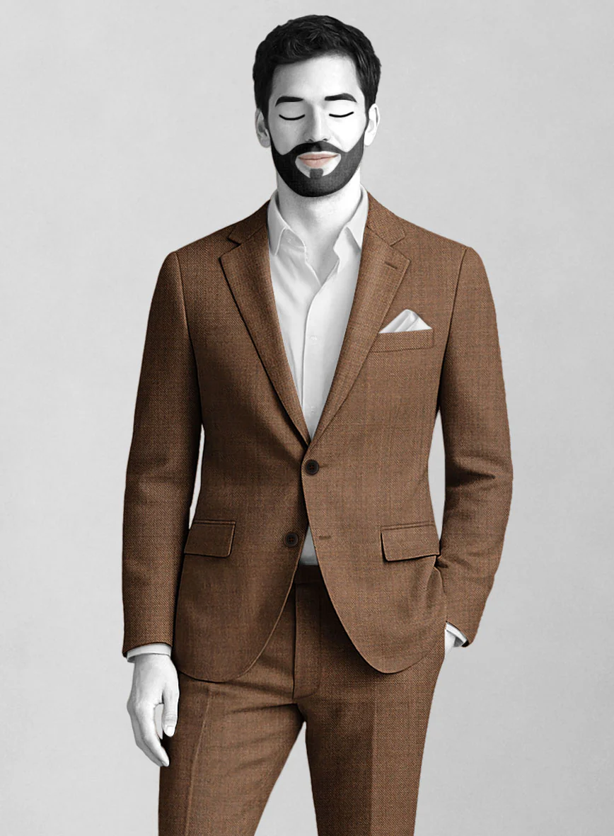 Napolean Caffaro Sharkskin Brown Wool Suit - Image 3