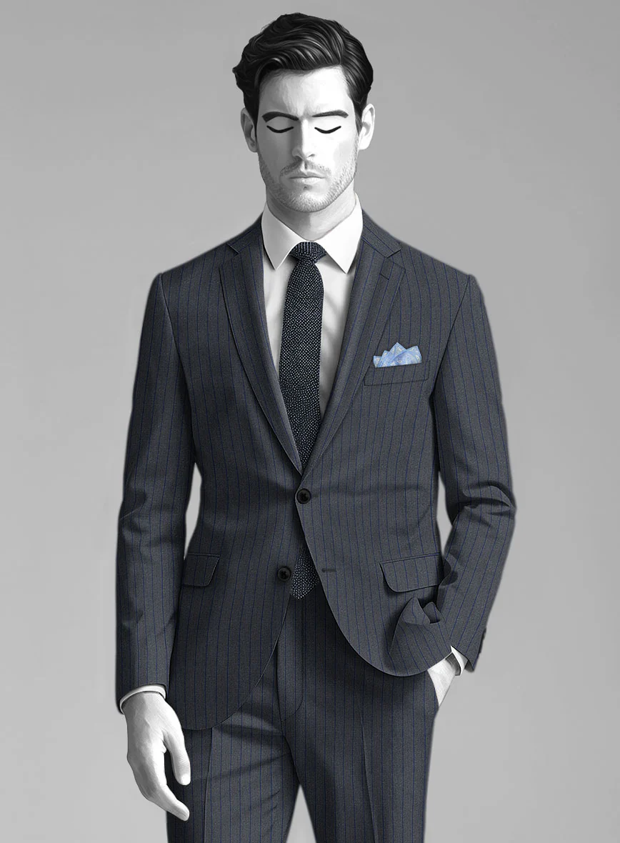 Napolean Calipso Stripe Blue Wool Jacket - Image 2