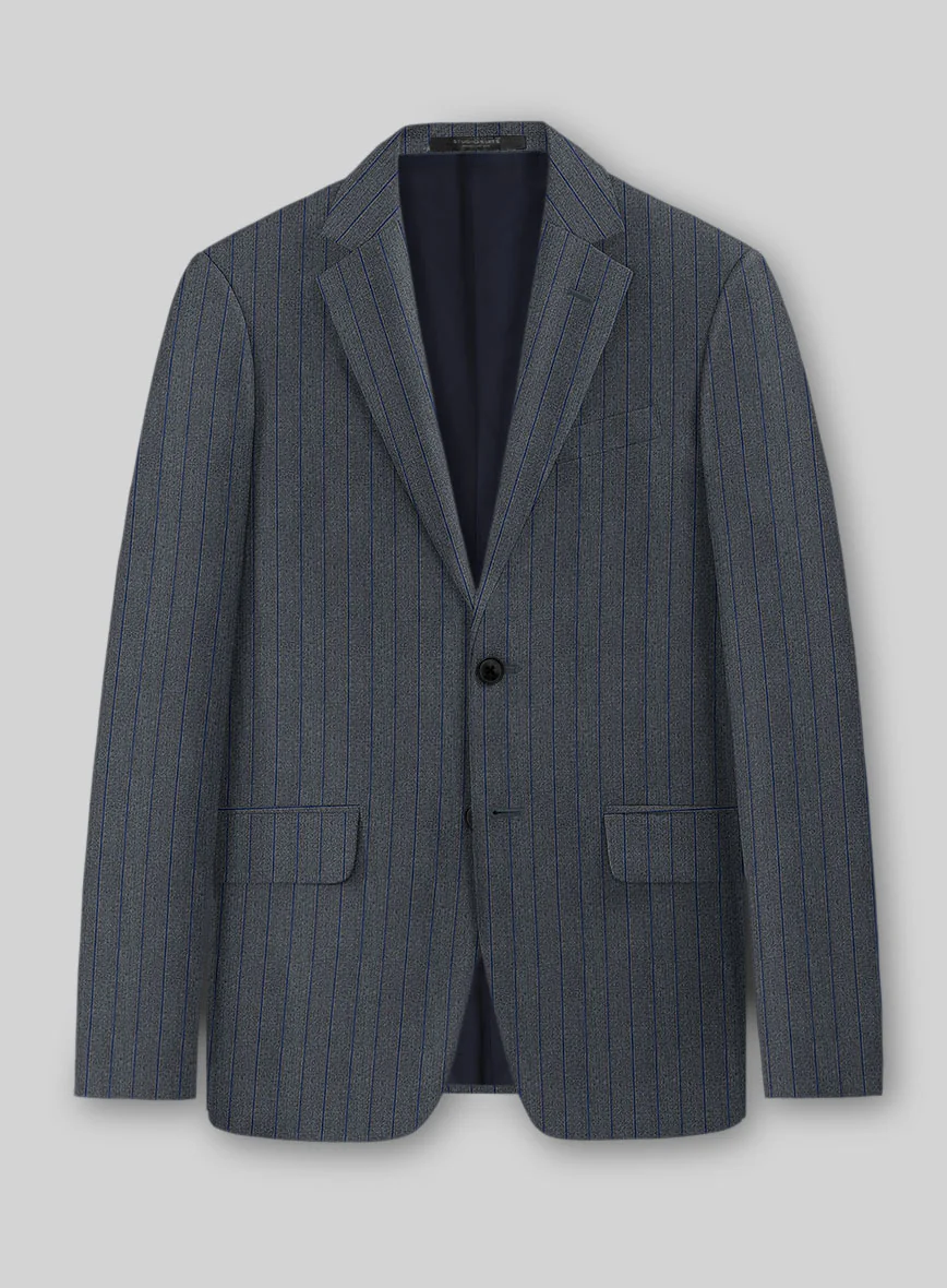 Napolean Calipso Stripe Blue Wool Suit - Image 4