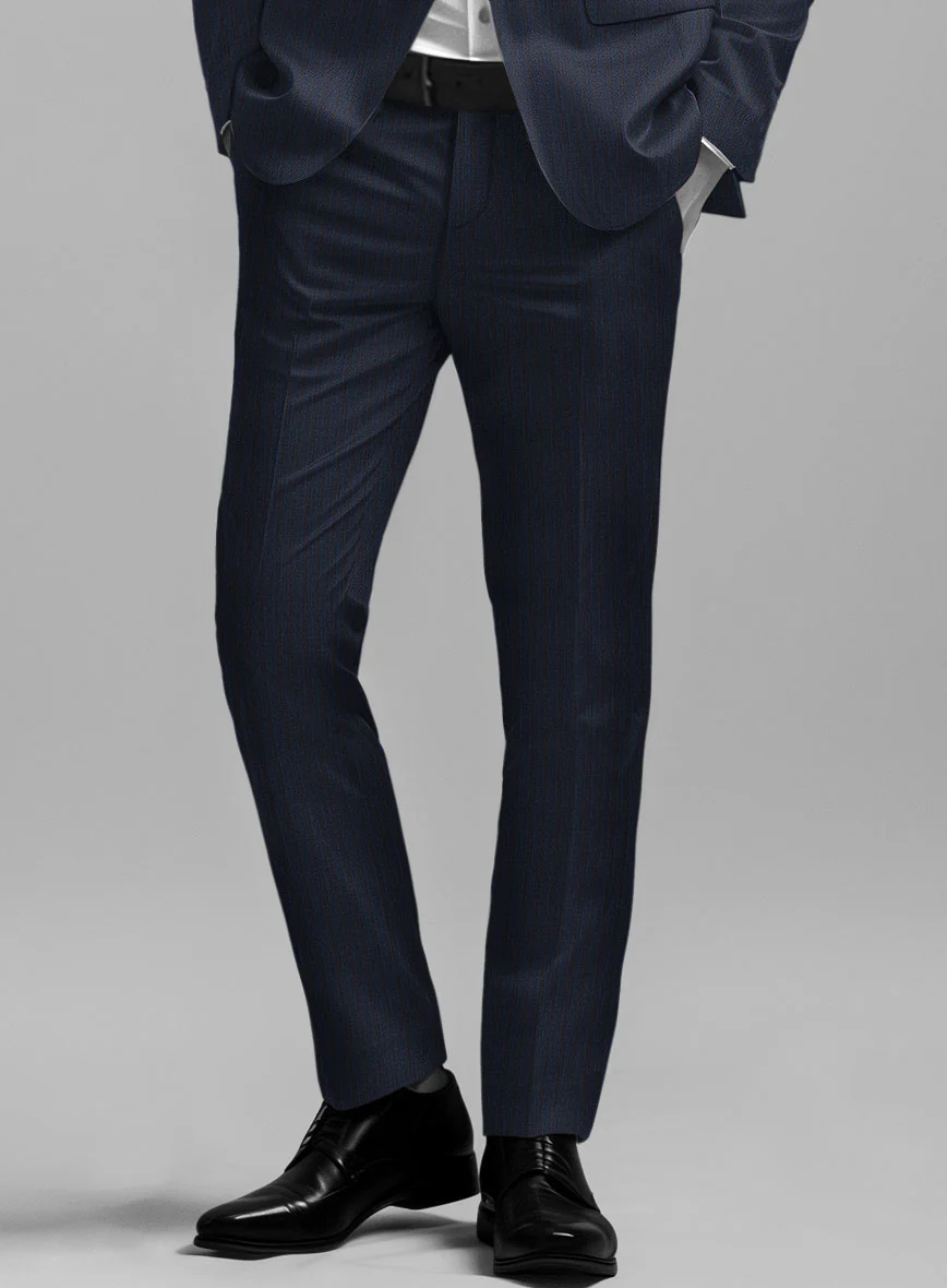 Napolean Calipso Stripe Dark Blue Wool Suit - Image 6