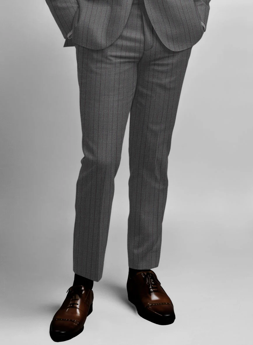 Napolean Calipso Stripe Gray Wool Pants - Image 2