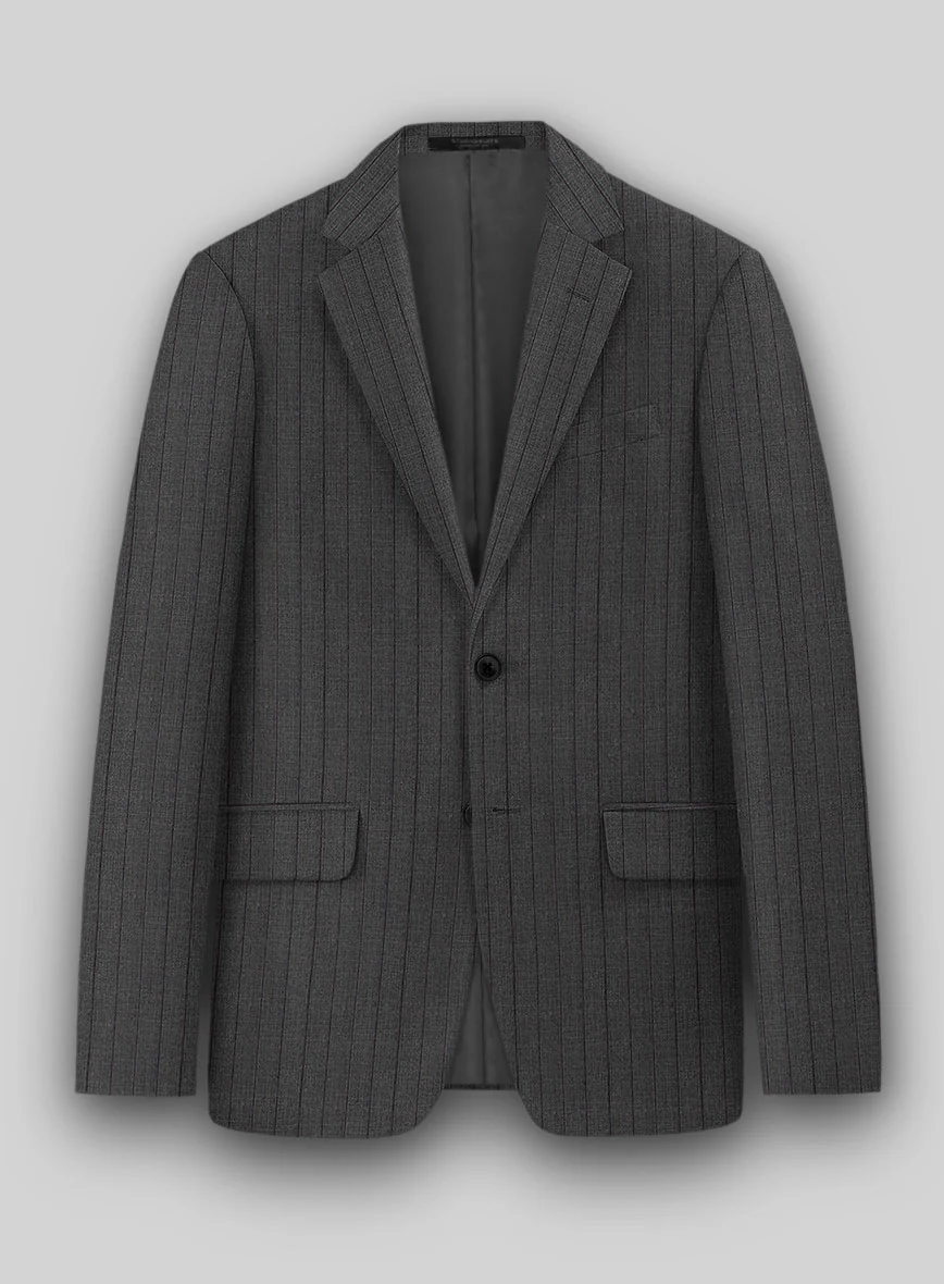 Napolean Calipso Stripe Gray Wool Suit - Image 4