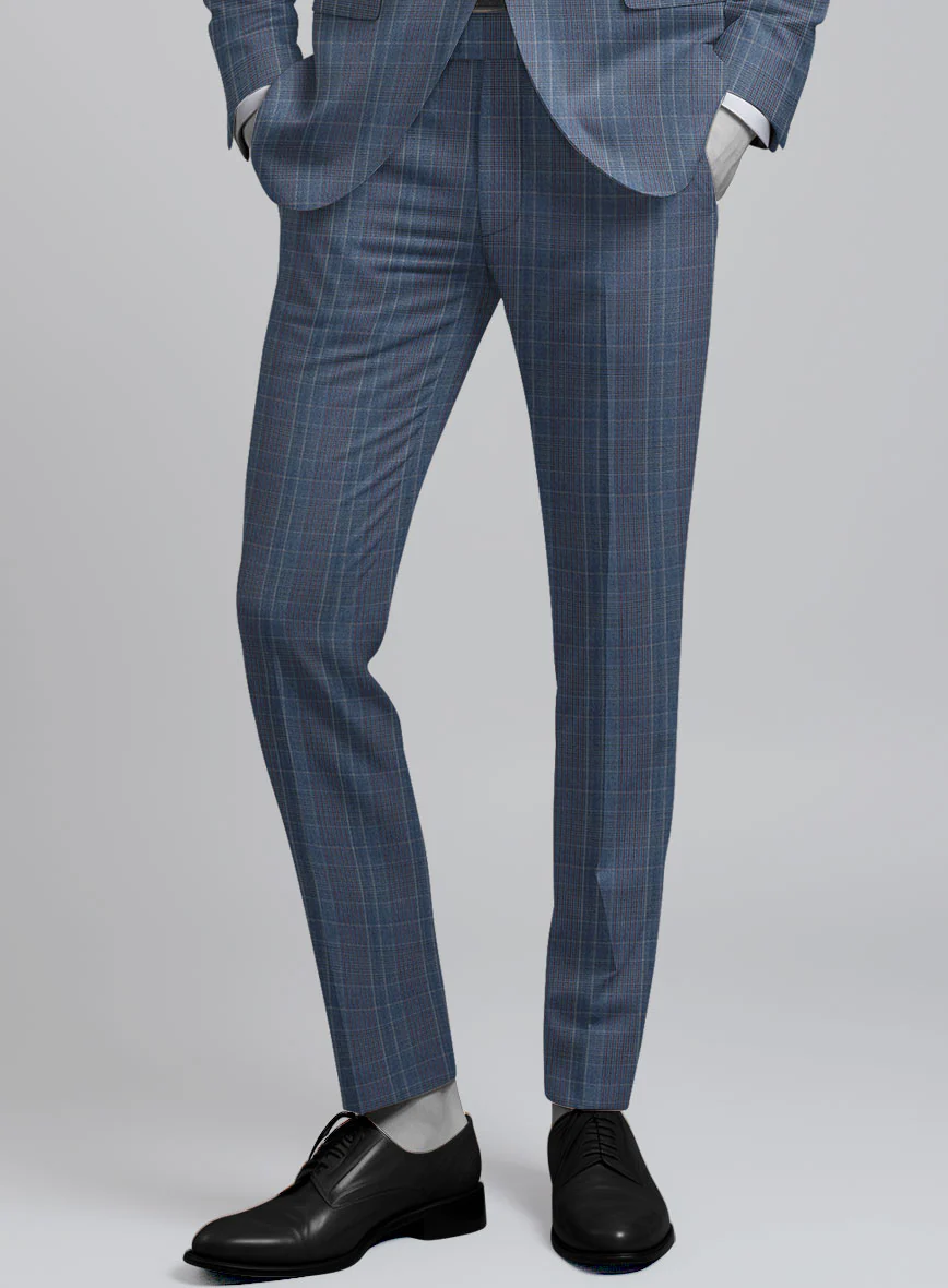 Napolean Canzo Glen Blue Wool Suit - Image 6