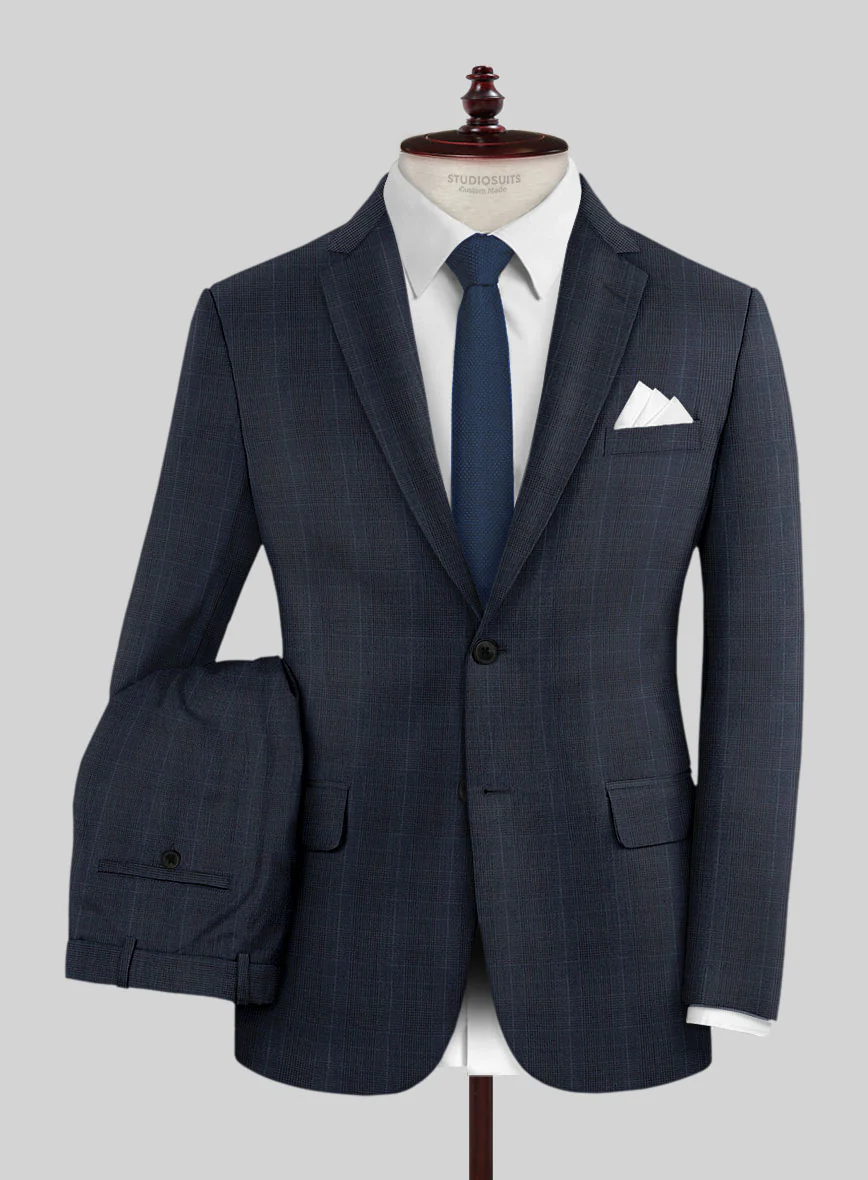 Napolean Canzo Glen Dark Blue Wool Suit - Image 2