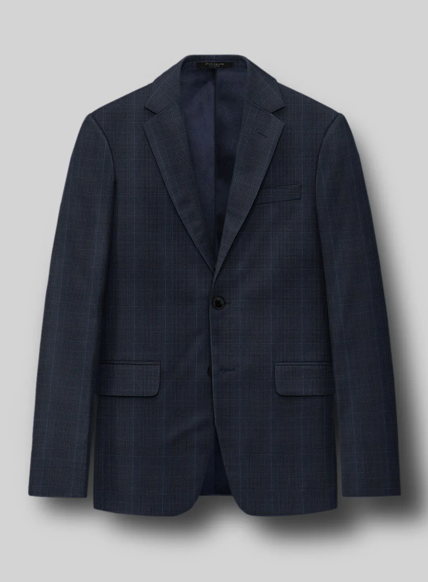 Napolean Canzo Glen Dark Blue Wool Suit - Image 3