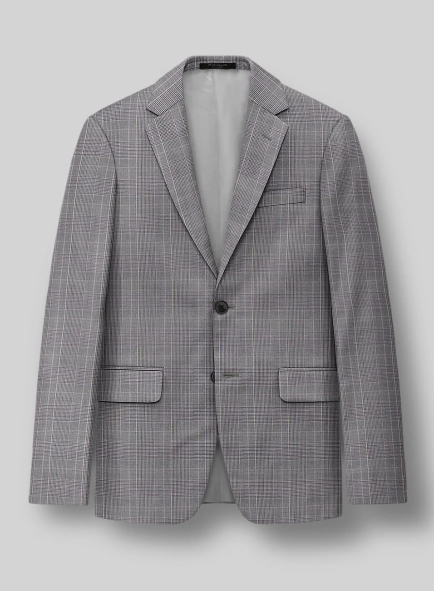Napolean Canzo Glen Gray Blue Wool Suit - Image 3
