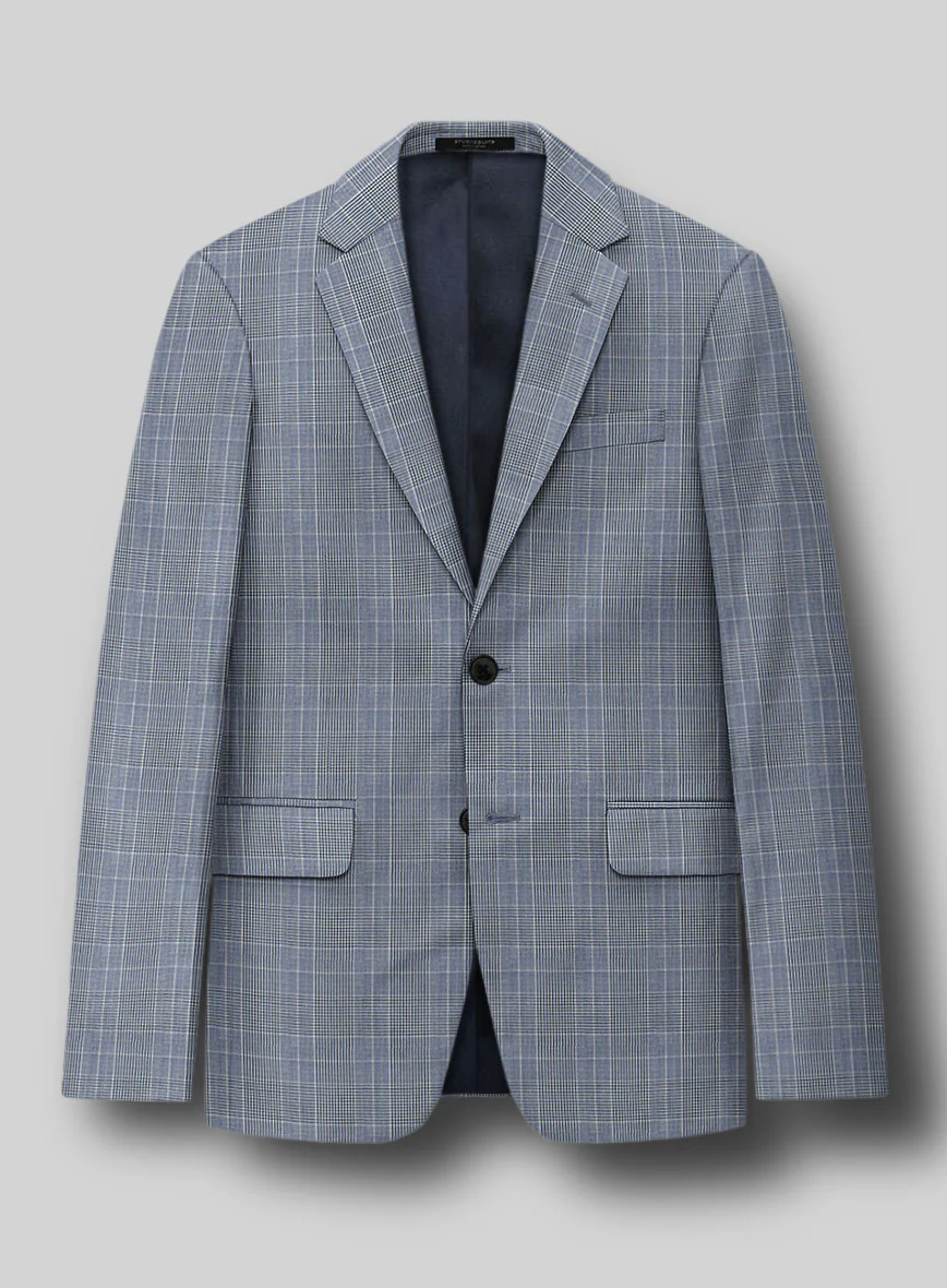 Napolean Canzo Glen Light Blue Wool Suit - Image 4
