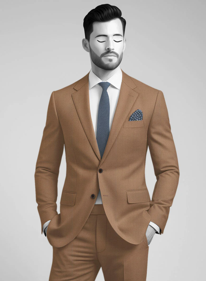 Napolean Caramel Brown Wool Jacket - Image 2