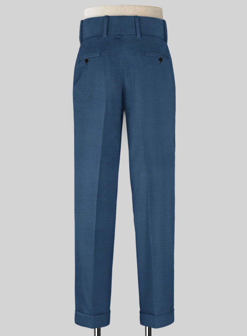 Napolean Casa Blue Double Gurkha Wool Trousers - Image 2