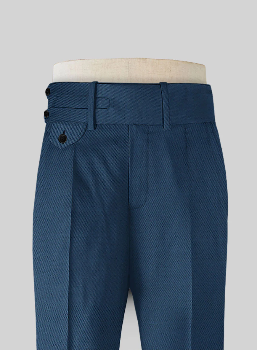 Napolean Casa Blue Double Gurkha Wool Trousers - Image 3