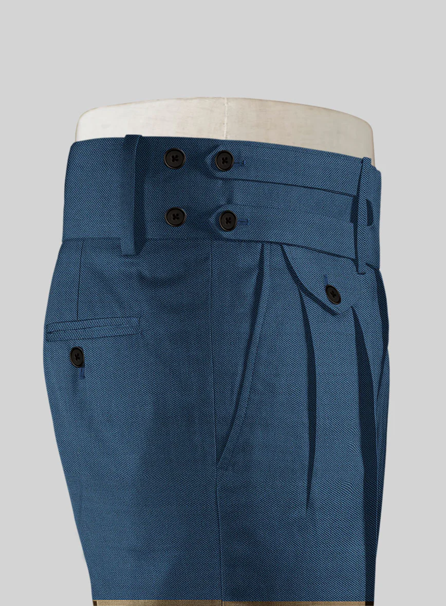 Napolean Casa Blue Double Gurkha Wool Trousers - Image 5