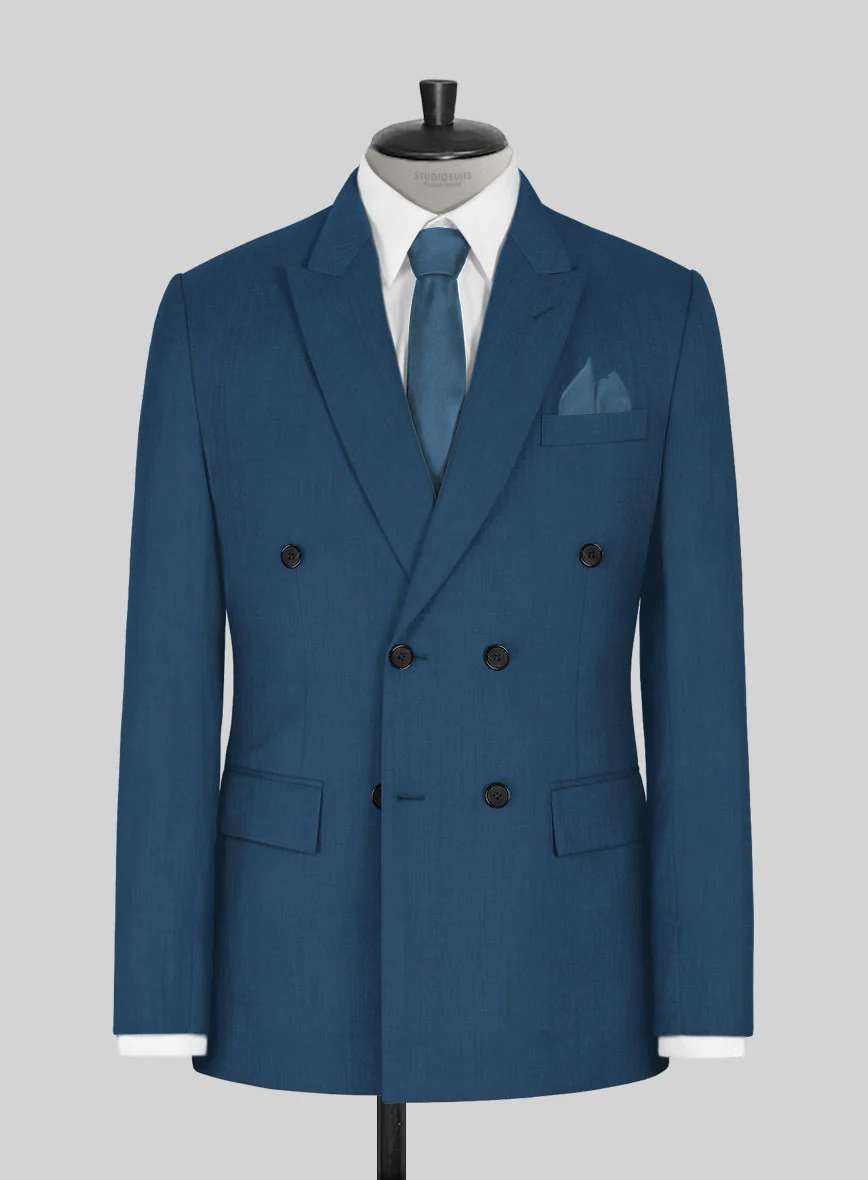 Napolean Casa Blue Wool Double Breasted Suit - Image 2