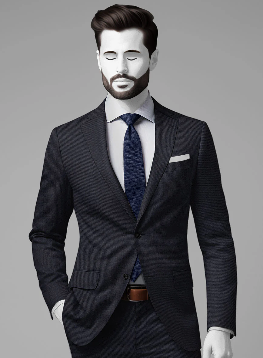 Napolean Cavalry Twill Blue Wool Suit - Image 3