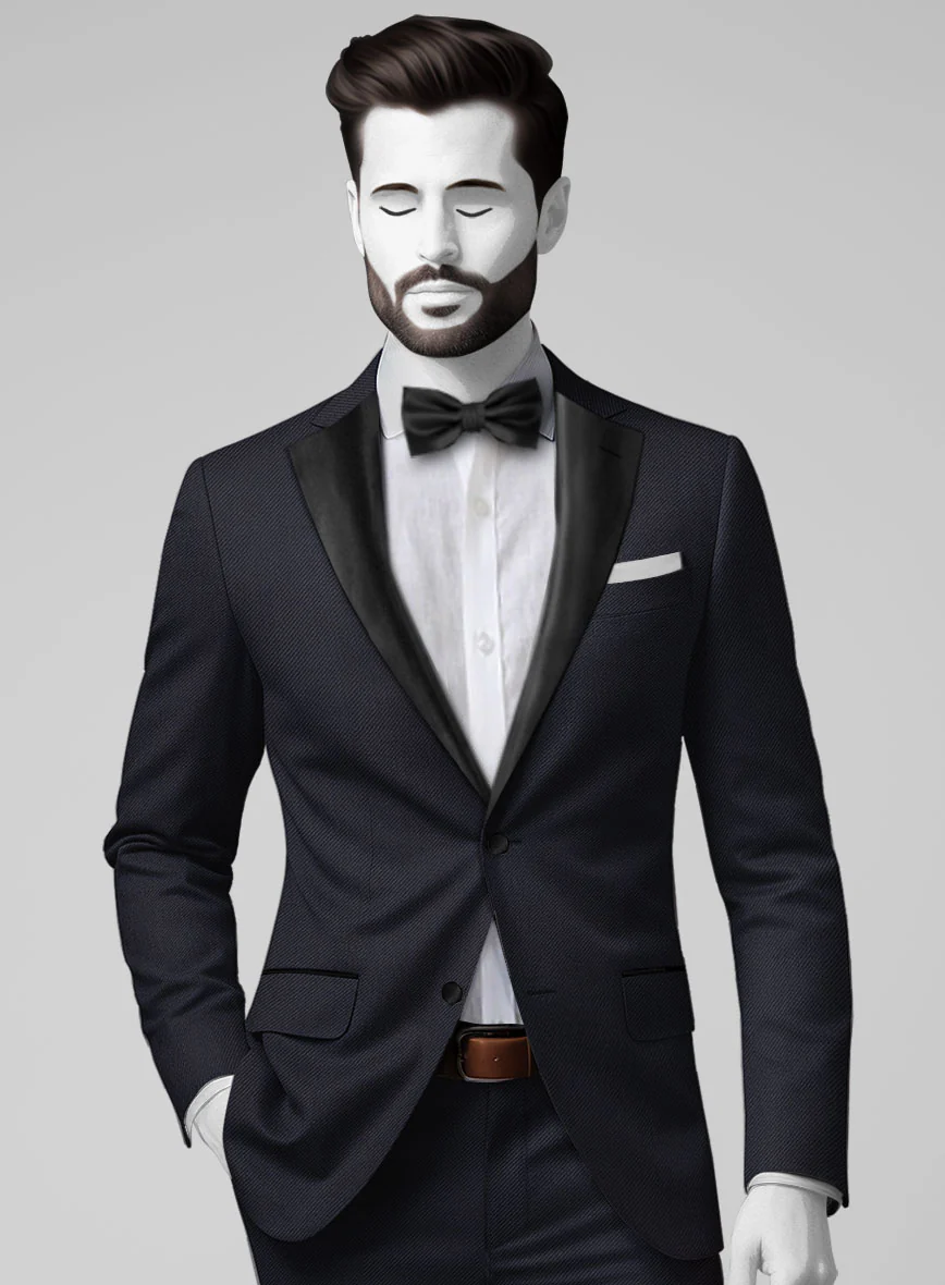 Napolean Cavalry Twill Blue Wool Tuxedo Jacket - Image 2