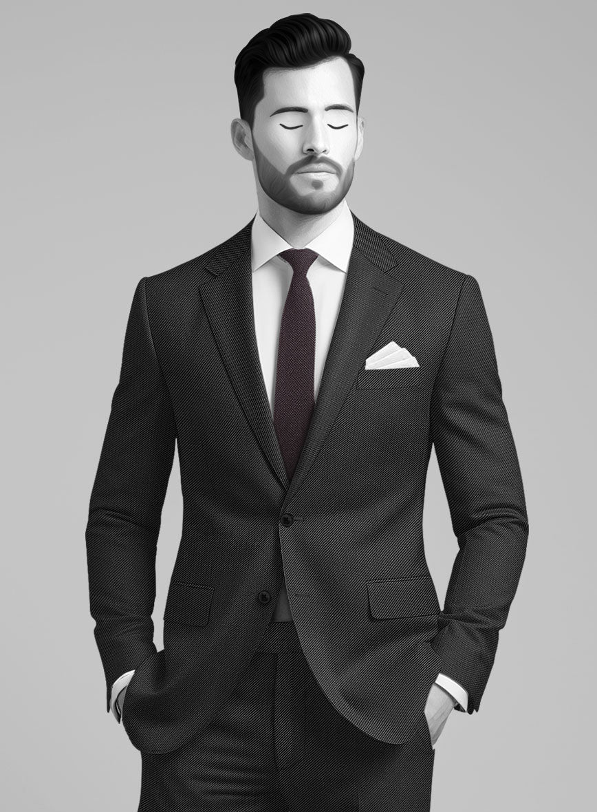 Napolean Cavalry Twill Charcoal Wool Jacket - Image 2