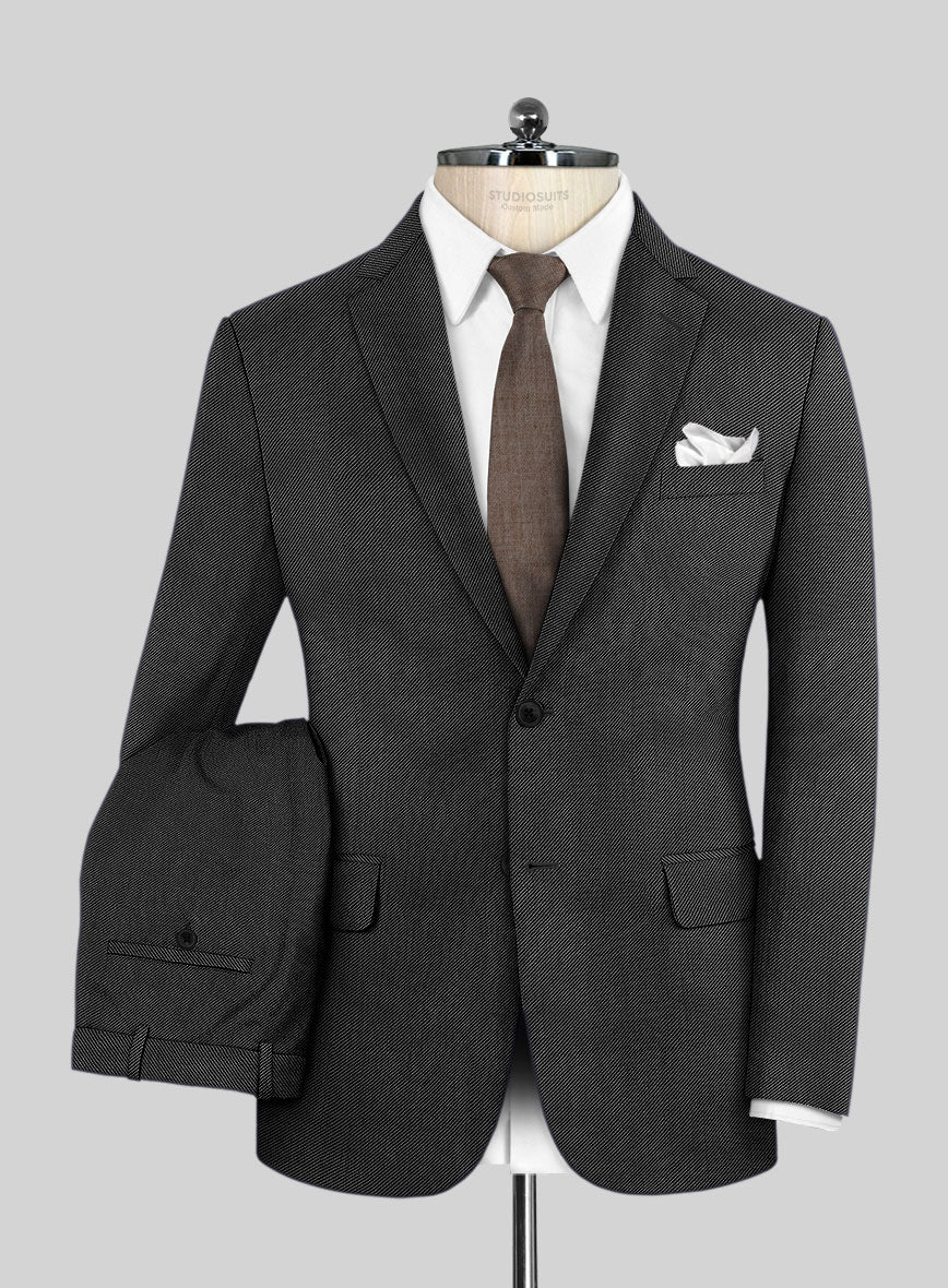 Napolean Cavalry Twill Charcoal Wool Suit - Image 2