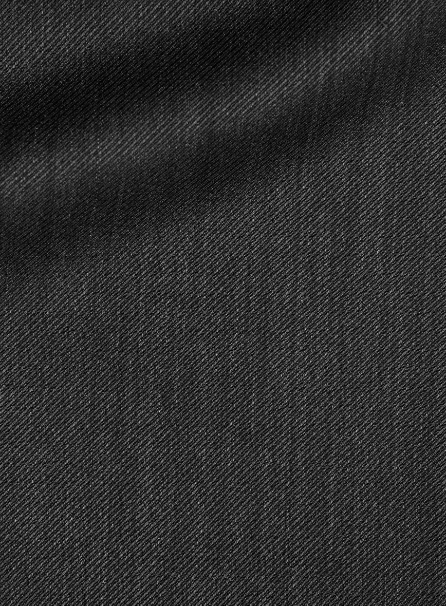 Napolean Cavalry Twill Charcoal Wool Tuxedo Suit - Image 7