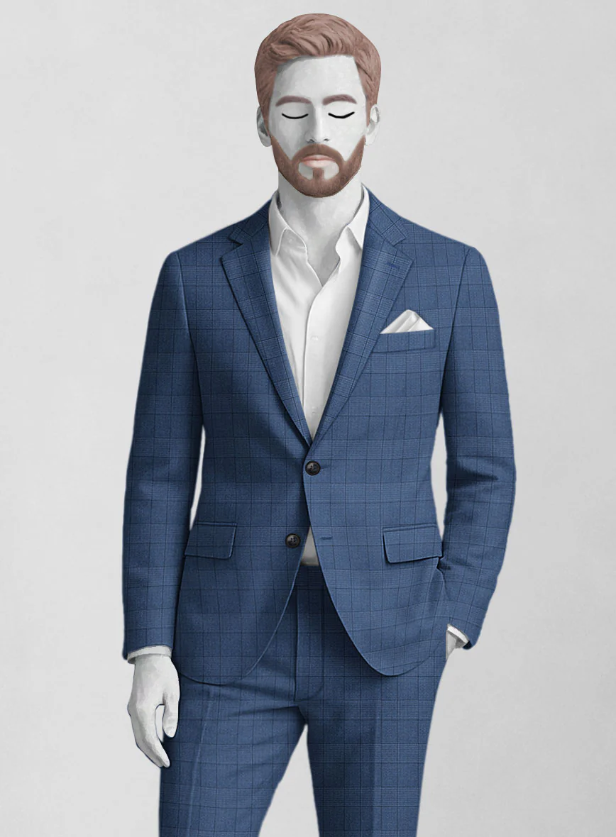 Napolean Classic Royal Blue Check Jacket - Image 2