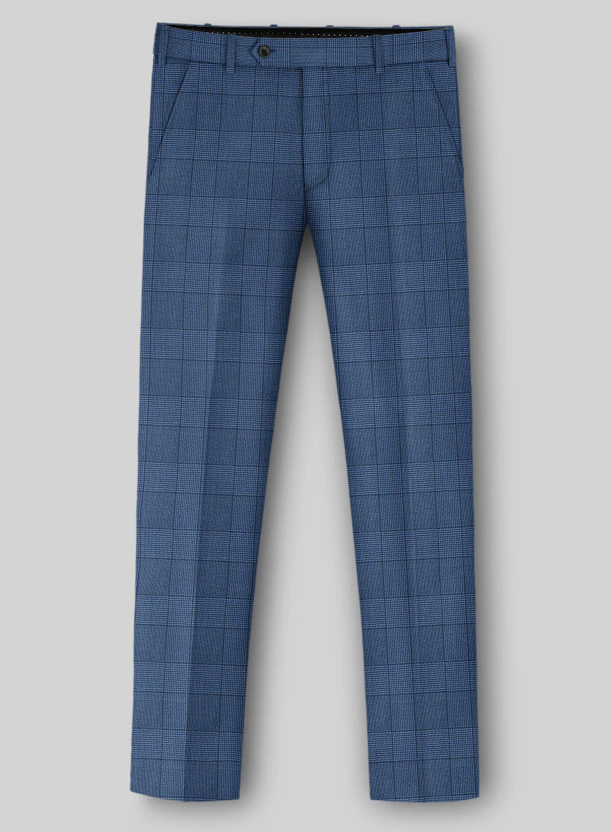 Napolean Classic Royal Blue Check Pants - Image 2