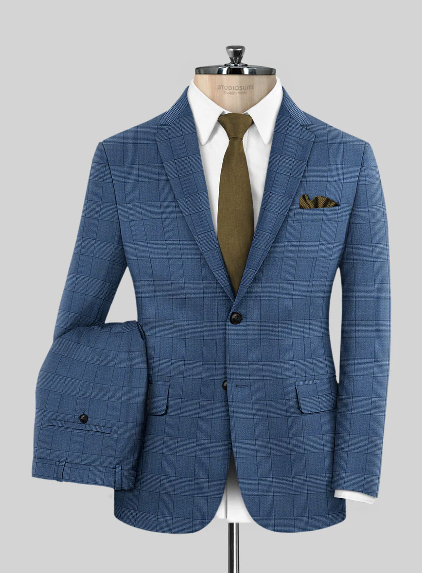 Napolean Classic Royal Blue Check Suit - Image 2