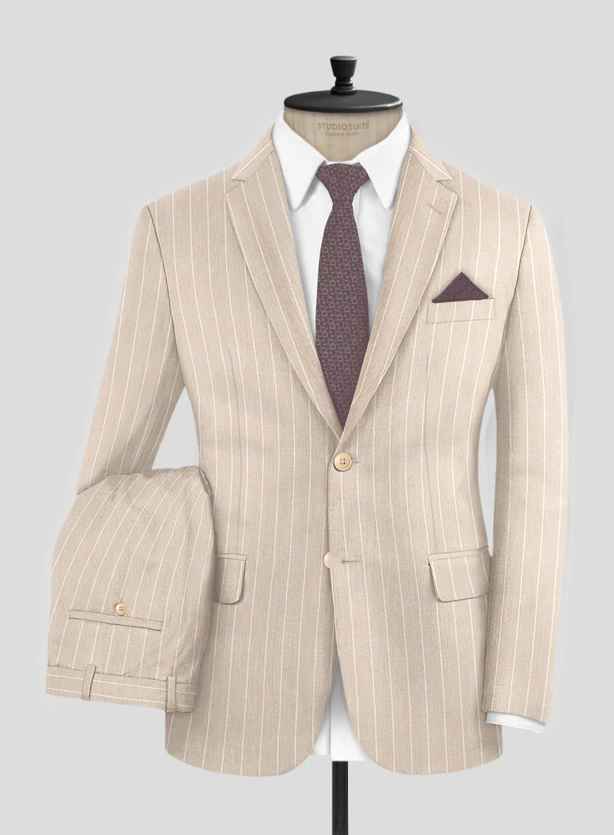 Napolean Como Bar Beige Wool Suit - Image 2